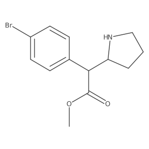 rac-methyl (2R)-2-(4-bromophenyl)-2-[(2S)-pyrrolidin-2-yl]acetate结构式
