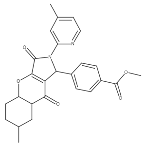 methyl 4-[7-methyl-2-(4-methylpyridin-2-yl)-3,9-dioxo-4a,5,6,7,8,8a-hexahydro-1H-chromeno[2,3-c]pyrrol-1-yl]benzoate Structure