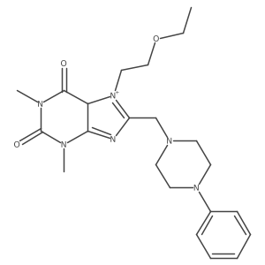 7-(2-ethoxyethyl)-1,3-dimethyl-8-[(4-phenylpiperazin-1-yl)methyl]-5H-purin-7-ium-2,6-dione结构式