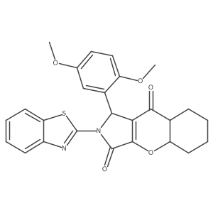 2-(1,3-benzothiazol-2-yl)-1-(2,5-dimethoxyphenyl)-4a,5,6,7,8,8a-hexahydro-1H-chromeno[2,3-c]pyrrole-3,9-dione Structure