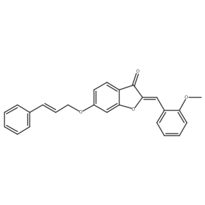 (2Z)-2-(2-methoxybenzylidene)-6-{[(2E)-3-phenylprop-2-en-1-yl]oxy}-1-benzofuran-3(2H)-one结构式