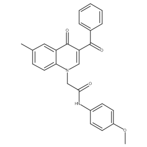 2-(3-benzoyl-6-methyl-4-oxoquinolin-1(4H)-yl)-N-(4-methoxyphenyl)acetamide结构式