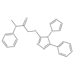 N-methyl-N-phenyl-2-{[5-phenyl-4-(1H-pyrrol-1-yl)-4H-1,2,4-triazol-3-yl]sulfanyl}acetamide结构式