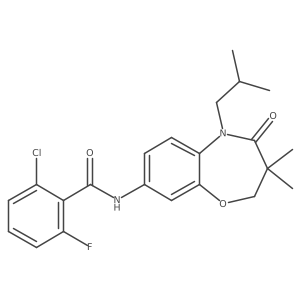 2-chloro-6-fluoro-N-(5-isobutyl-3,3-dimethyl-4-oxo-2,3,4,5-tetrahydrobenzo[b][1,4]oxazepin-8-yl)benzamide Structure
