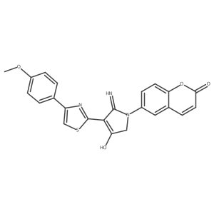 5-amino-4-[4-(4-methoxyphenyl)-1,3-thiazol-2-yl]-1-(2-oxo-2H-chromen-6-yl)-1,2-dihydro-3H-pyrrol-3-one结构式