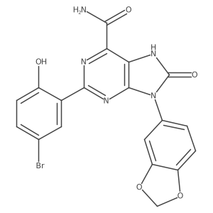 9-(benzo[d][1,3]dioxol-5-yl)-2-(5-bromo-2-hydroxyphenyl)-8-oxo-8,9-dihydro-7H-purine-6-carboxamide Structure