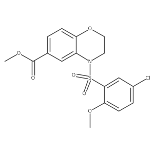 4-(5-chloro-2-methoxy-benzenesulfonyl)-3,4-dihydro-2H-benzo[1,4]oxazine-6-carboxylic acid methyl ester结构式