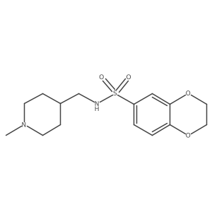 N-((1-methylpiperidin-4-yl)methyl)-2,3-dihydrobenzo[b][1,4]dioxine-6-sulfonamide结构式