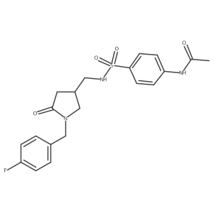 N-(4-(N-((1-(4-fluorobenzyl)-5-oxopyrrolidin-3-yl)methyl)sulfamoyl)phenyl)acetamide Structure