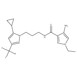 4-Amino-N-[3-[5-cyclopropyl-3-(trifluoromethyl)-1H-pyrazol-1-yl]propyl]-1-ethyl-1H-pyrazole-3-carboxamide Structure