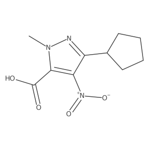 5-cyclopentyl-2-methyl-4-nitro-pyrazole-3-carboxylic acid结构式