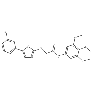 2-((5-(3-bromophenyl)oxazol-2-yl)thio)-N-(3,4,5-trimethoxyphenyl)acetamide结构式