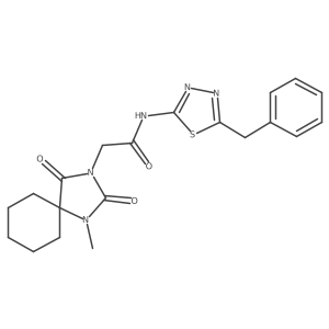 N-(5-benzyl-1,3,4-thiadiazol-2-yl)-2-(1-methyl-2,4-dioxo-1,3-diazaspiro[4.5]dec-3-yl)acetamide Structure