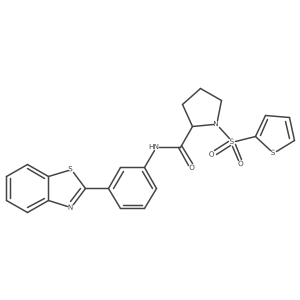 N-(3-(benzo[d]thiazol-2-yl)phenyl)-1-(thiophen-2-ylsulfonyl)pyrrolidine-2-carboxamide结构式