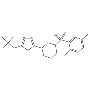 2-(1-((2,5-Dimethylphenyl)sulfonyl)piperidin-3-yl)-5-neopentyl-1,3,4-oxadiazole结构式