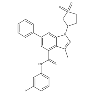 1-(1,1-dioxidotetrahydrothiophen-3-yl)-N-(3-fluorophenyl)-3-methyl-6-phenyl-1H-pyrazolo[3,4-b]pyridine-4-carboxamide Structure