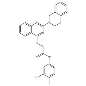 N-(3-chloro-4-methylphenyl)-2-((2-(3,4-dihydroisoquinolin-2(1H)-yl)quinazolin-4-yl)thio)acetamide结构式