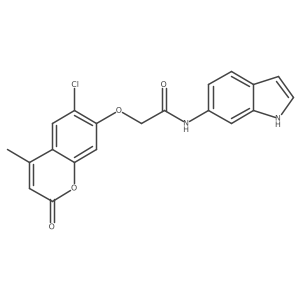 2-[(6-chloro-4-methyl-2-oxo-2H-chromen-7-yl)oxy]-N-(1H-indol-6-yl)acetamide Structure