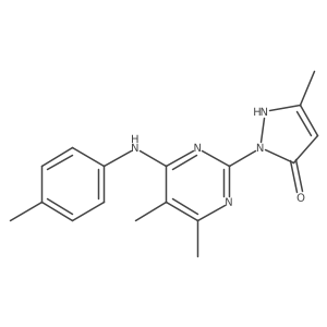 3h-Pyrazol-3-one,2-[4,5-dimethyl-6-[(4-methylphenyl)amino]-2-pyrimidinyl]-1,2-dihydro-5-methyl- Structure