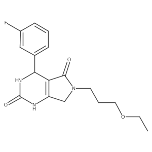 6-(3-ethoxypropyl)-4-(3-fluorophenyl)-3,4,6,7-tetrahydro-1H-pyrrolo[3,4-d]pyrimidine-2,5-dione结构式