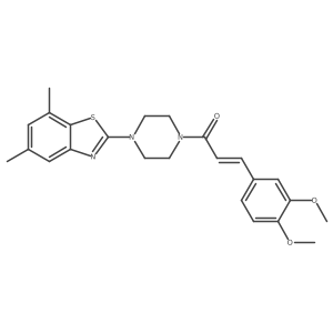 (Z)-3-(3,4-dimethoxyphenyl)-1-(4-(5,7-dimethylbenzo[d]thiazol-2-yl)piperazin-1-yl)prop-2-en-1-one结构式