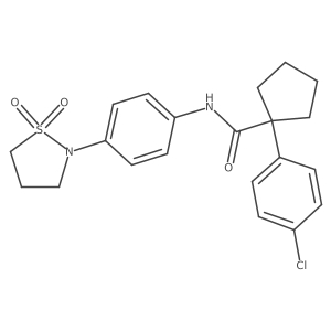 1-(4-chlorophenyl)-N-(4-(1,1-dioxidoisothiazolidin-2-yl)phenyl)cyclopentanecarboxamide Structure