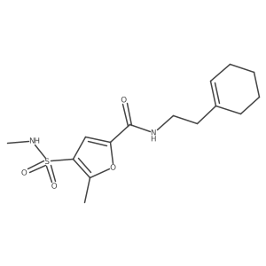 N-(2-(cyclohex-1-en-1-yl)ethyl)-5-methyl-4-(N-methylsulfamoyl)furan-2-carboxamide结构式