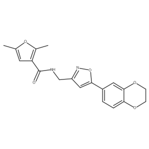 N-((5-(2,3-dihydrobenzo[b][1,4]dioxin-6-yl)isoxazol-3-yl)methyl)-2,5-dimethylfuran-3-carboxamide结构式