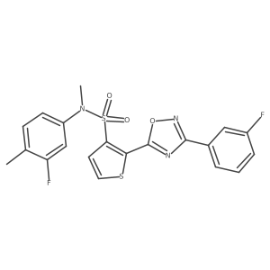 N-(3-fluoro-4-methylphenyl)-2-[3-(3-fluorophenyl)-1,2,4-oxadiazol-5-yl]-N-methylthiophene-3-sulfonamide Structure