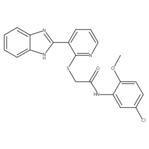 2-((3-(1H-benzo[d]imidazol-2-yl)pyridin-2-yl)thio)-N-(5-chloro-2-methoxyphenyl)acetamide Structure