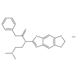N-([1,3]dioxolo[4',5':4,5]benzo[1,2-d]thiazol-6-yl)-N-(2-(dimethylamino)ethyl)-2-phenylacetamide hydrochloride结构式