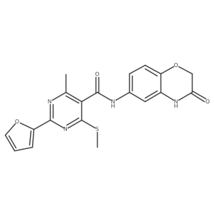 2-(furan-2-yl)-4-methyl-6-(methylsulfanyl)-N-(3-oxo-3,4-dihydro-2H-1,4-benzoxazin-6-yl)pyrimidine-5-carboxamide结构式