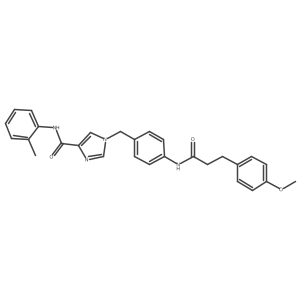 1-(4-(3-(4-methoxyphenyl)propanamido)benzyl)-N-(o-tolyl)-1H-imidazole-4-carboxamide结构式