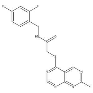 N-(2,4-difluorobenzyl)-2-((7-methylpyrimido[4,5-d]pyrimidin-4-yl)thio)acetamide结构式