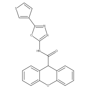 N-(5-(thiophen-3-yl)-1,3,4-oxadiazol-2-yl)-9H-xanthene-9-carboxamide结构式