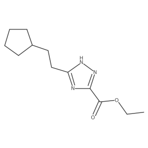 Ethyl 3-(2-cyclopentylethyl)-1H-1,2,4-triazole-5-carboxylate结构式