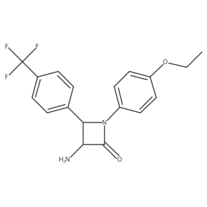 3-Amino-1-(4-ethoxyphenyl)-4-(4-(trifluoromethyl)phenyl)azetidin-2-one结构式