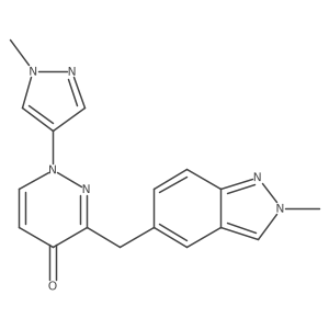 3-[(2-Methylindazol-5-yl)methyl]-1-(1-methylpyrazol-4-yl)pyridazin-4-one结构式