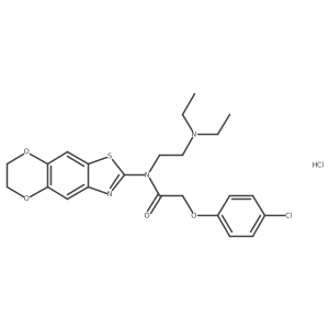2-(4-chlorophenoxy)-N-(2-(diethylamino)ethyl)-N-(6,7-dihydro-[1,4]dioxino[2',3':4,5]benzo[1,2-d]thiazol-2-yl)acetamide hydrochloride结构式