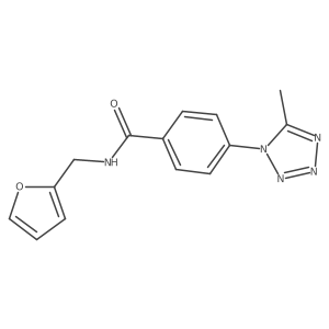 N-(furan-2-ylmethyl)-4-(5-methyl-1H-tetrazol-1-yl)benzamide结构式