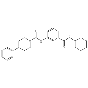 N-[3-(cyclohexylcarbamoyl)phenyl]-4-phenylpiperazine-1-carboxamide Structure