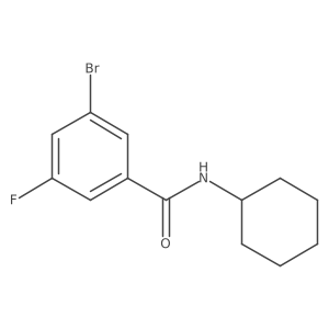 3-bromo-N-cyclohexyl-5-fluorobenzamide结构式