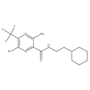 3-Amino-6-bromo-N-(2-morpholinoethyl)-5-(trifluoromethyl)pyrazine-2-carboxamide结构式