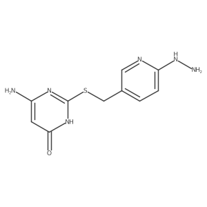 4(3H)-Pyrimidinone, 6-amino-2-[[(6-hydrazinyl-3-pyridinyl)methyl]thio]- Structure