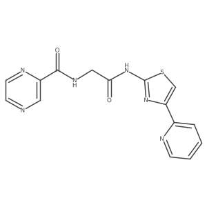 N-(2-oxo-2-{[4-(pyridin-2-yl)-1,3-thiazol-2-yl]amino}ethyl)pyrazine-2-carboxamide结构式