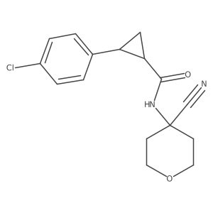 2-(4-chlorophenyl)-N-(4-cyanooxan-4-yl)cyclopropane-1-carboxamide结构式