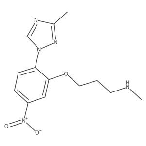 N-methyl-3-(2-(3-methyl-1H-1,2,4-triazol-1-yl)-5-nitrophenoxy)propan-1-amine结构式