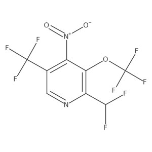 2-(Difluoromethyl)-4-nitro-3-(trifluoromethoxy)-5-(trifluoromethyl)pyridine结构式