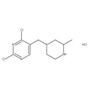 2,4-Dichloro-5-(3-methyl-piperazin-1-ylmethyl)-pyrimidine hydrochloride Structure