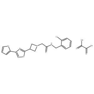 N-(2-chlorobenzyl)-2-(3-(3-(furan-2-yl)-1,2,4-oxadiazol-5-yl)azetidin-1-yl)acetamide oxalate结构式
